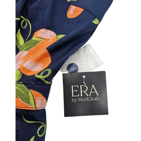 NWT Women's - Modcloth Navy Blue Practice What You Peach Peplum Tank, Size XL - Picture 5 of 9